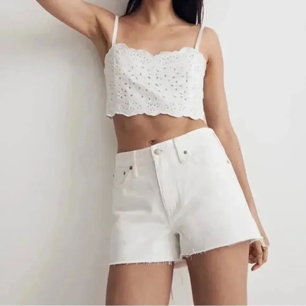 Madewell Relaxed Denim Shorts in Tile White